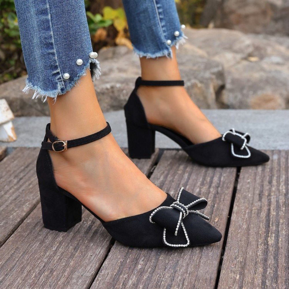 Women'S Shoes Quality - รองเท้าส้นสูงแบบรัดส้นหัวแหลมสำหรับผู้หญิง ฤดูร้อน 2026 ไซส์ใหญ่ สไตล์หวาน สวมใส่สบาย