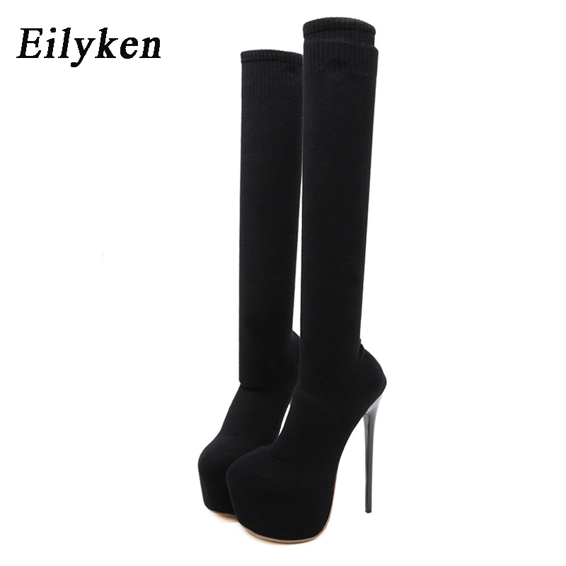 Eilyken 17 ซม.รองเท้าส้นสูงผู้ - Sock Boot Women บทวิจารณ์และราคา
