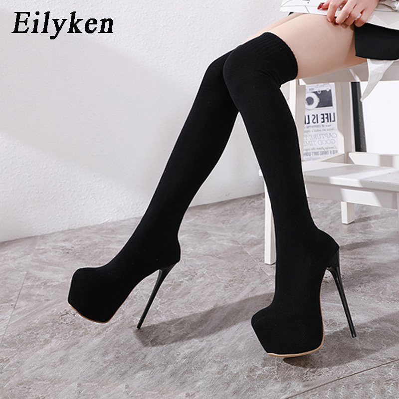 Eilyken 17 ซม.รองเท้าส้นสูงผู้ - Sock Boot Women บทวิจารณ์และราคา