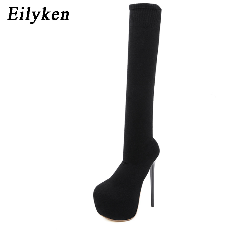 Eilyken 17 ซม.รองเท้าส้นสูงผู้ - Sock Boot Women บทวิจารณ์และราคา