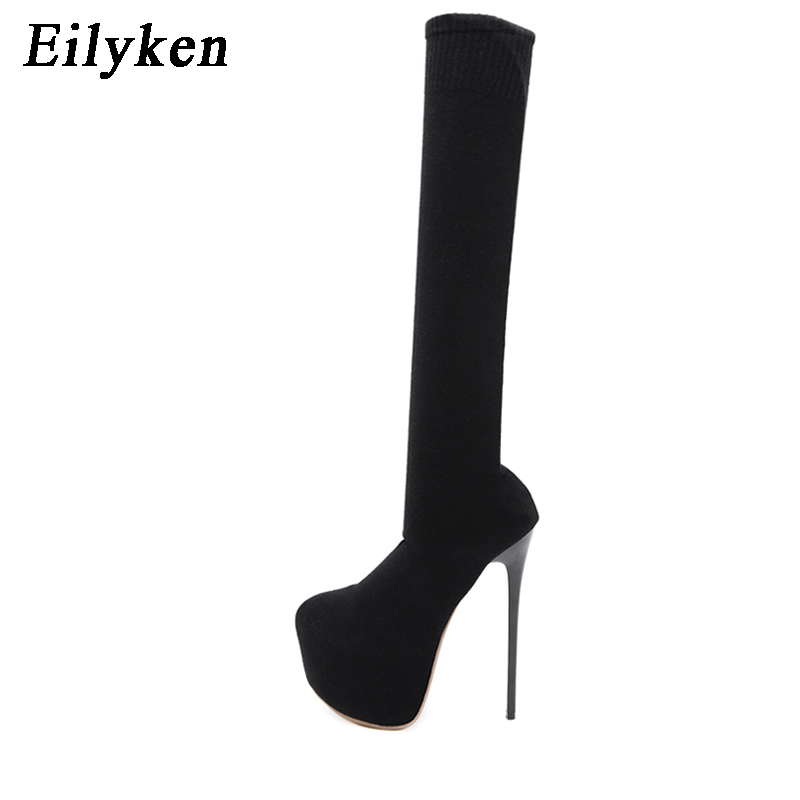 Eilyken 17 ซม.รองเท้าส้นสูงผู้ - Sock Boot Women บทวิจารณ์และราคา