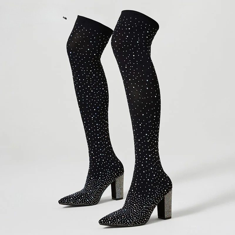 รองเท้าบูทคริสตัล Aneikeh แบบเ - Sock Boot Women บทวิจารณ์และราคา