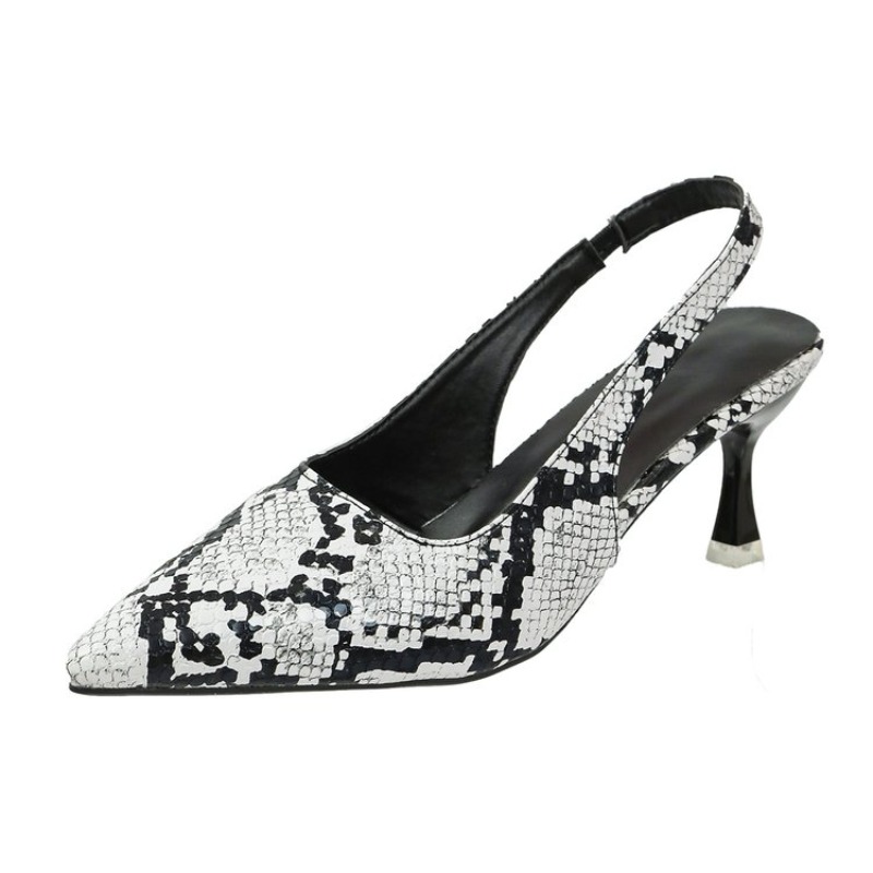 รองเท้าส้นสูงแบบสลิงแบ็ค ลายหน - Women'S Shoes Quality บทวิจารณ์และราคา