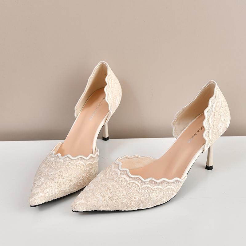 รองเท้าส้นสูงหัวแหลมแบบลูกไม้ส - Women'S Shoes Quality บทวิจารณ์และราคา