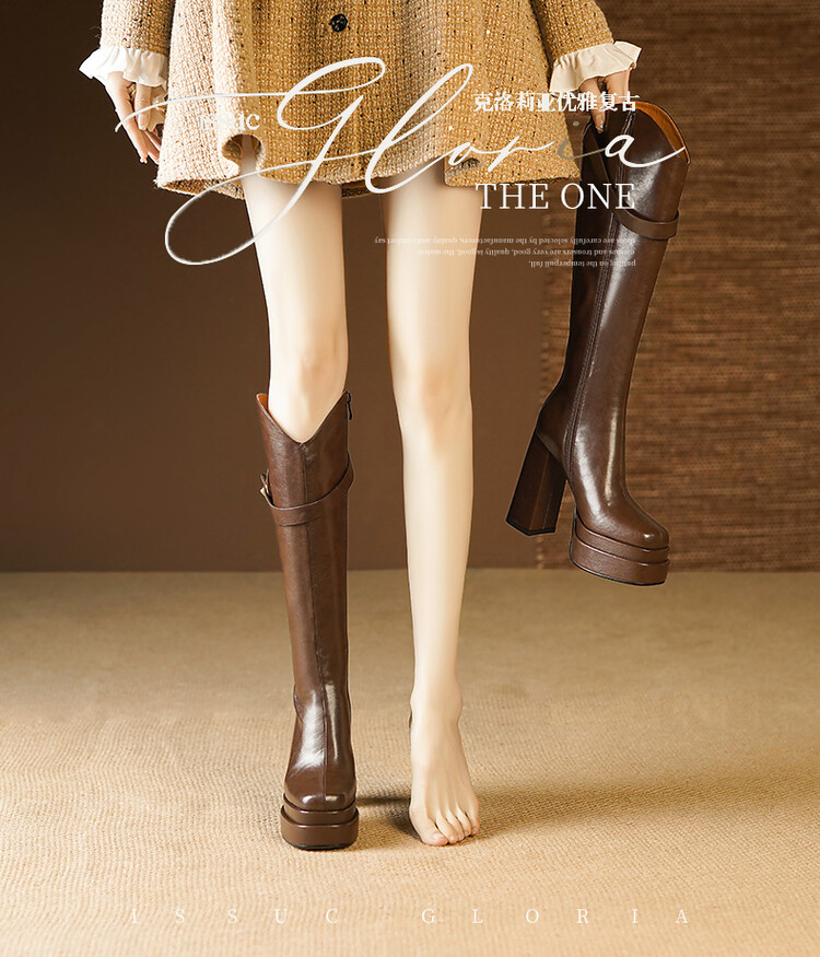 รองเท้าบูทหนังนุ่มสำหรับผู้หญิ - Knee High Boots Women บทวิจารณ์และราคา