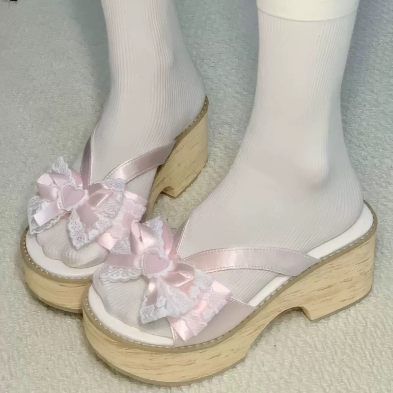 รองเท้าแตะพื้นหนาลายไม้ Sweet  - Women'S Shoes Quality บทวิจารณ์และราคา