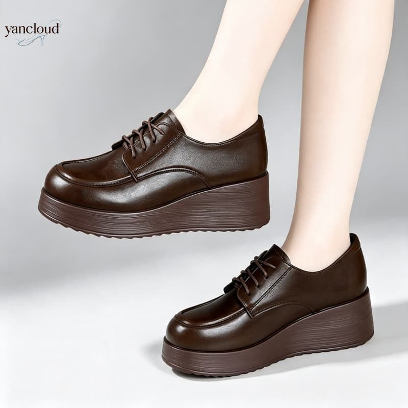 รองเท้าหนังนุ่มสวมใส่สบาย ความ - Oxford Lace Up Women บทวิจารณ์และราคา