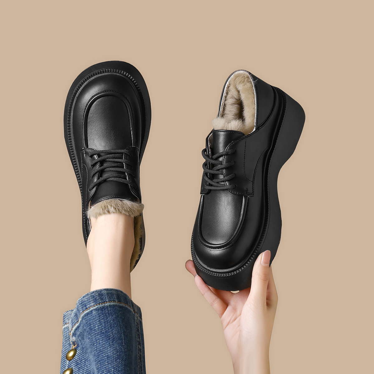 รองเท้าออกซ์ฟอร์ดแพลตฟอร์มสำหร - Oxford Lace Up Women บทวิจารณ์และราคา